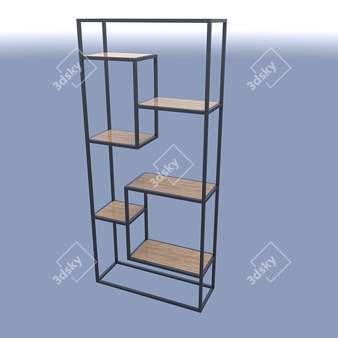 Industrial Loft Minimalist Bookshelf 3D model image 1
