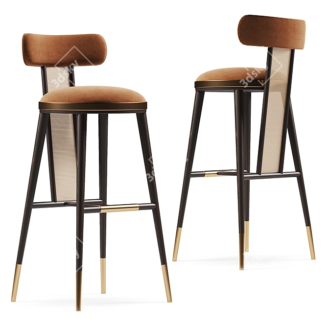 Sleek Blakey Bar Chair 3D model image 1