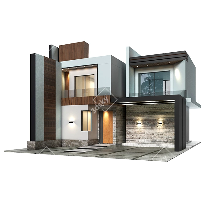 Urban Oasis: Modern Villa 3D Model 3D model image 2