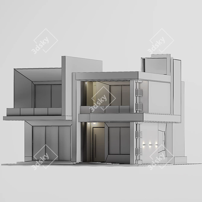 Urban Oasis: Modern Villa 3D Model 3D model image 4