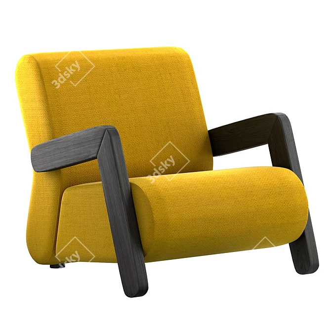 Sleek Comfort Base Easy Chair 3D model image 1