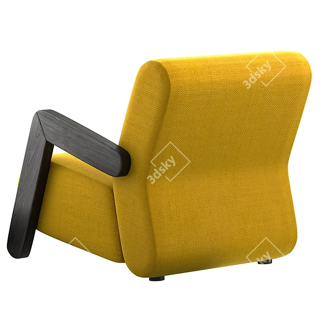 Sleek Comfort Base Easy Chair 3D model image 2