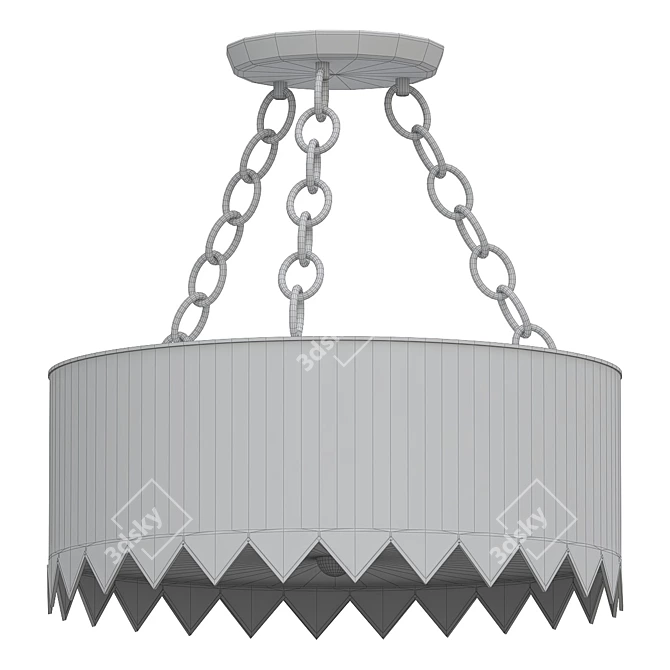 Elegant Scalloped Semi Flush 3D model image 2