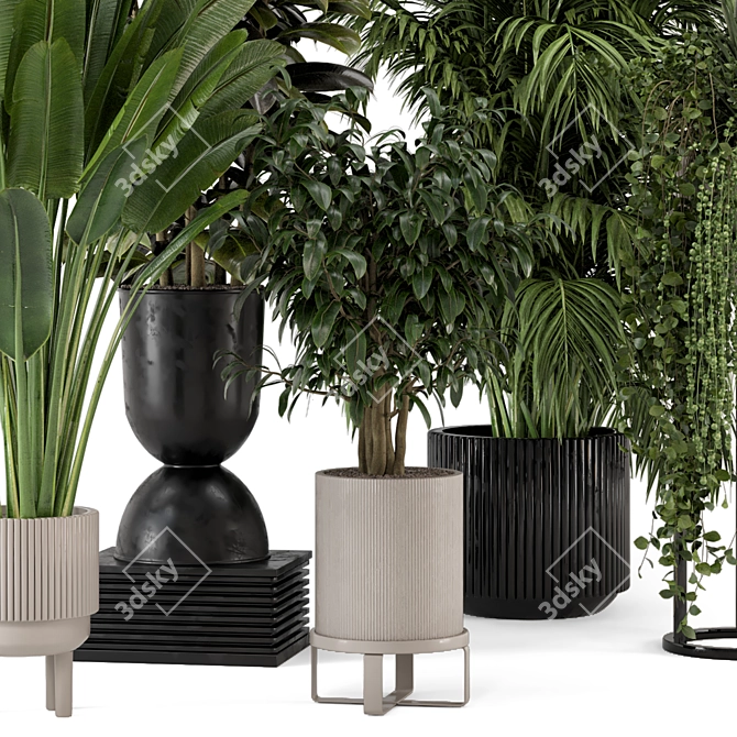 Ferm Living Indoor Plants: Bau Pot Large - Set 552 3D model image 6