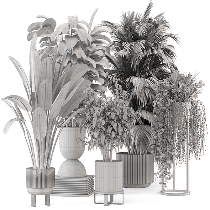 Ferm Living Indoor Plants: Bau Pot Large - Set 552 3D model image 7