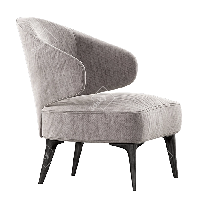 Retro-inspired Aston Armchair: Craftsmanship at its Finest 3D model image 2