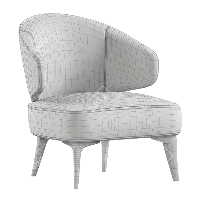 Retro-inspired Aston Armchair: Craftsmanship at its Finest 3D model image 3
