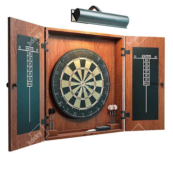 Premium Dartboard Set 3D model image 1