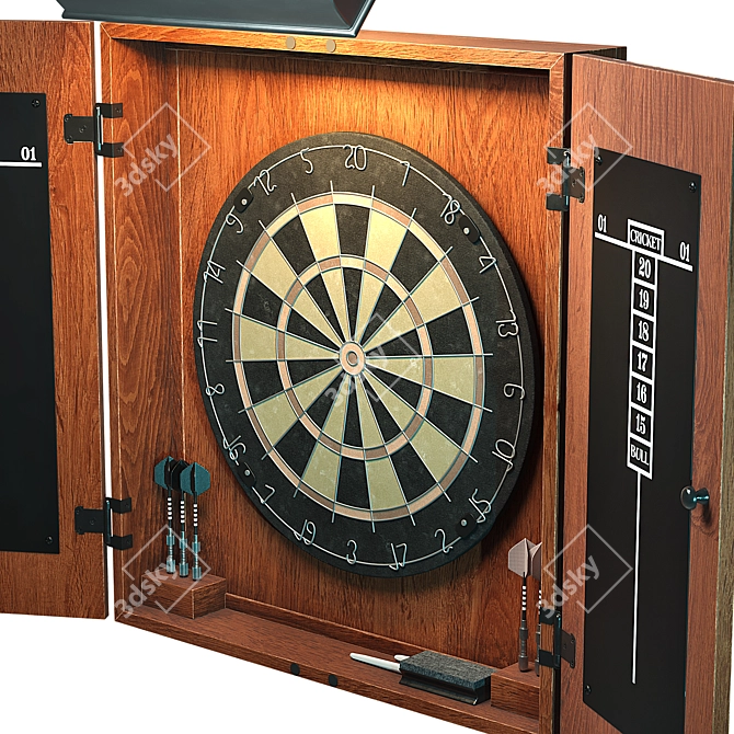 Premium Dartboard Set 3D model image 3