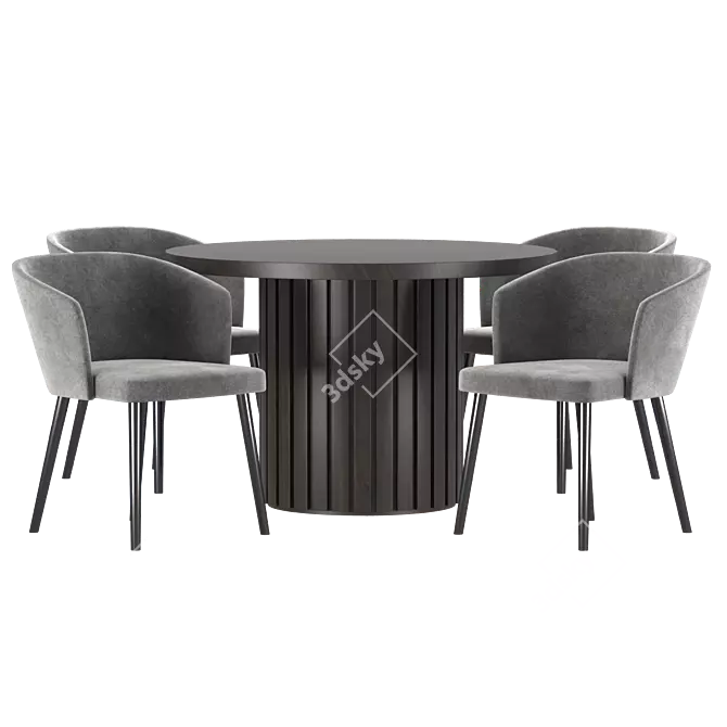 Elegant Stella Dining Set 3D model image 2