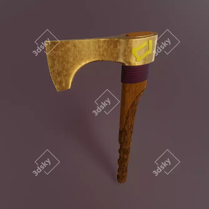 Title: Low-Poly Stylized Axe 3D model image 2