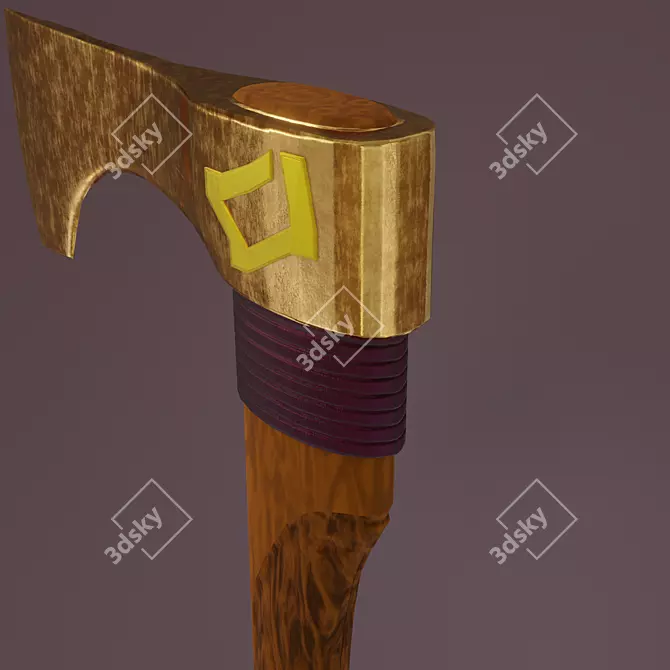 Title: Low-Poly Stylized Axe 3D model image 3