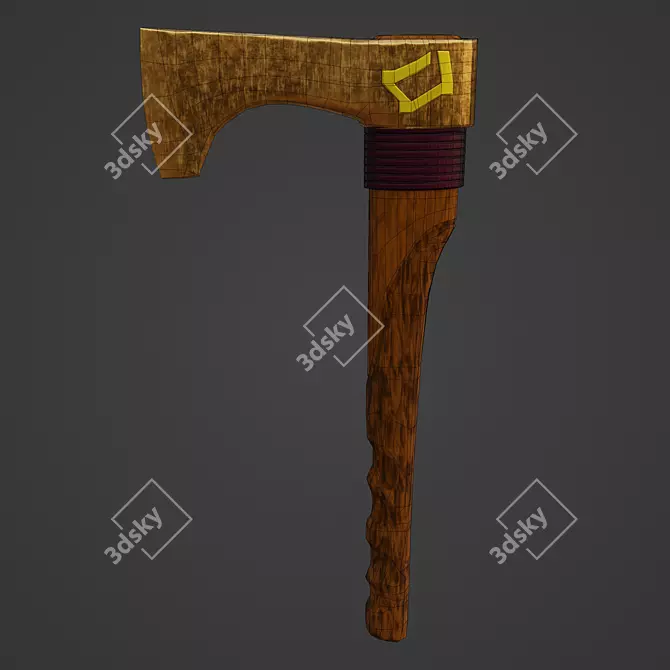 Title: Low-Poly Stylized Axe 3D model image 5