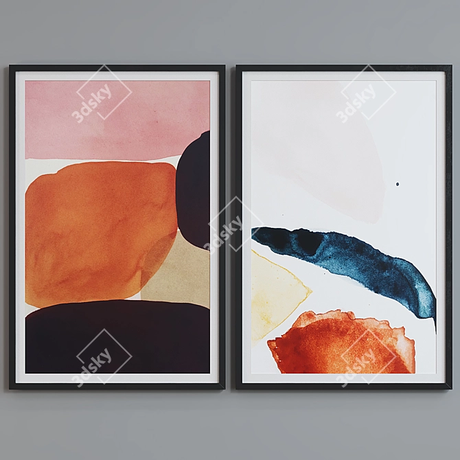 Modern Abstract Picture Frame Set 3D model image 4