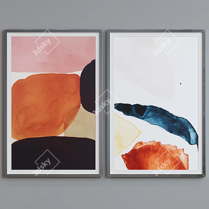 Modern Abstract Picture Frame Set 3D model image 5