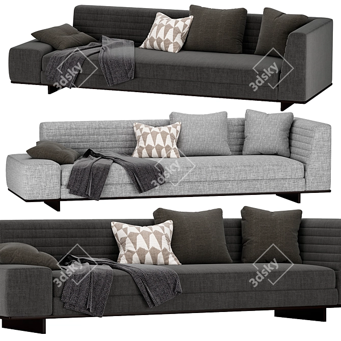 Contemporary Roger Sofa by Minotti 3D model image 1