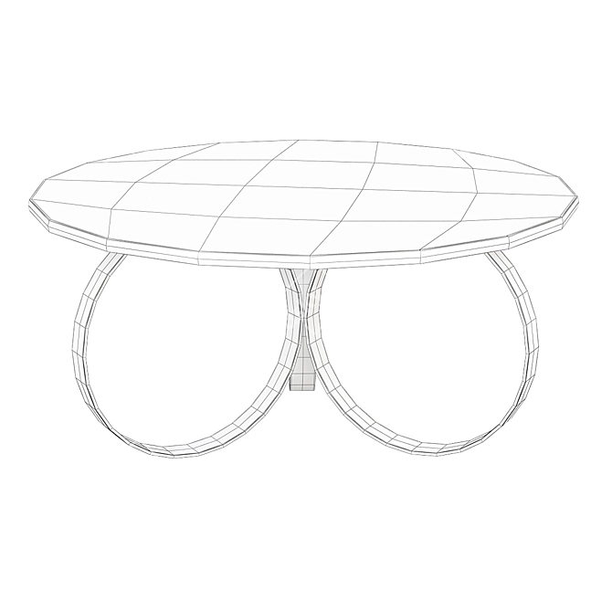 Modern Round Glass Dining Table 3D model image 2