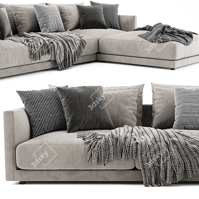 Elegant Poliform Bristol Sofa 3D model image 2