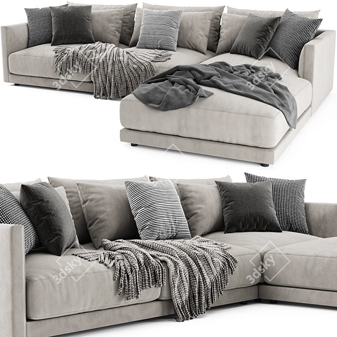 Elegant Poliform Bristol Sofa 3D model image 3