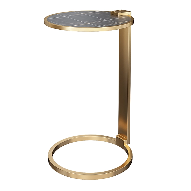 Elegant Shagreen Round Cocktail Side Table 3D model image 1