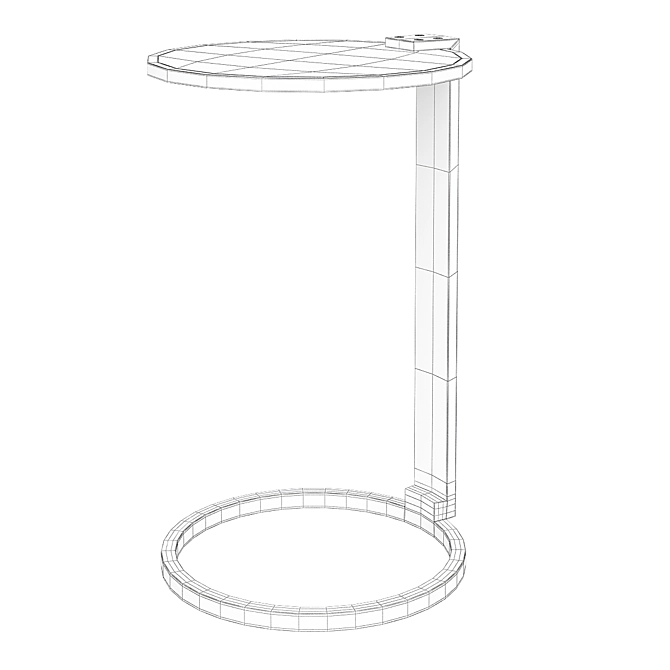 Elegant Shagreen Round Cocktail Side Table 3D model image 2