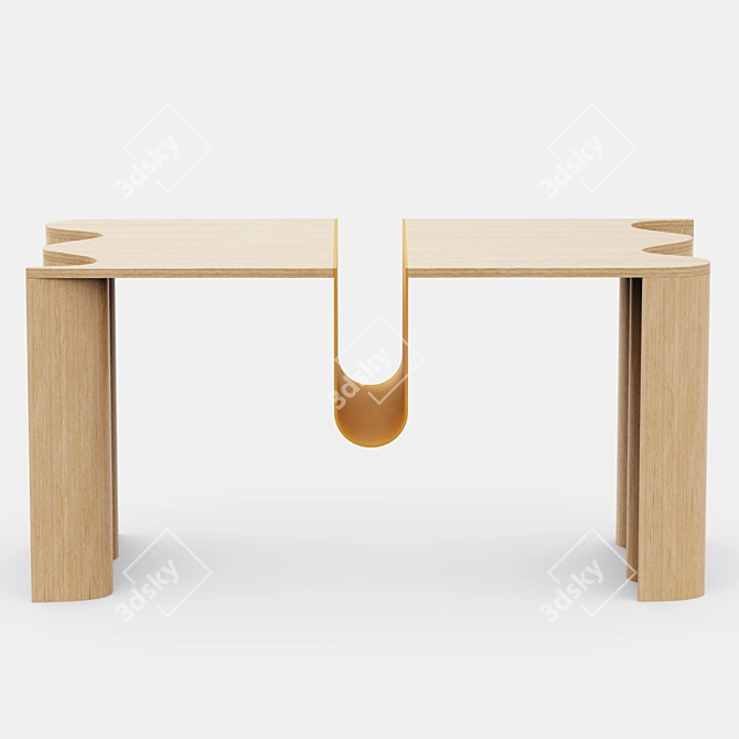 Elegant Cloth Coffee Table 3D model image 2