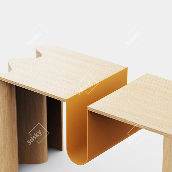 Elegant Cloth Coffee Table 3D model image 3