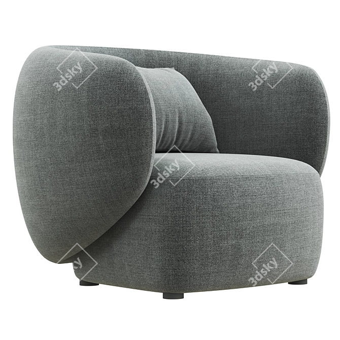 Sleek Swell Armchair - Grado Design 3D model image 2