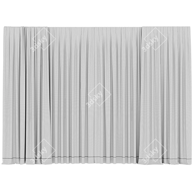 Luxury Silk Curtains 3D model image 4