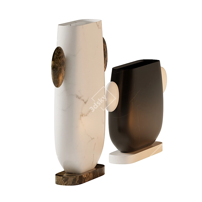 Elegant Tacca Marble Vase 3D model image 3