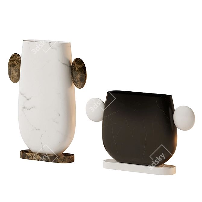 Elegant Tacca Marble Vase 3D model image 4