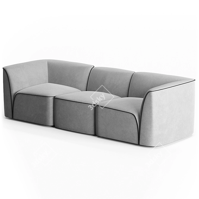 Natural-inspired Flora Sofa 3D model image 1