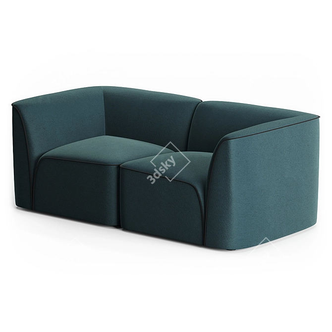 Organic Comfort: Flora 2-Seater Sofa 3D model image 1