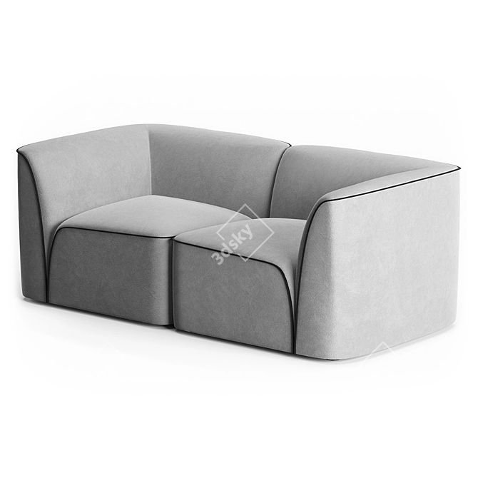 Organic Comfort: Flora 2-Seater Sofa 3D model image 2