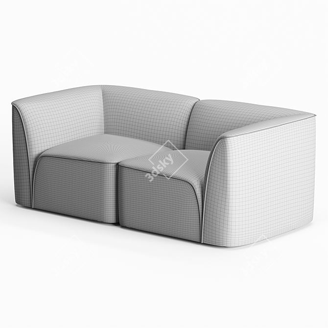 Organic Comfort: Flora 2-Seater Sofa 3D model image 4