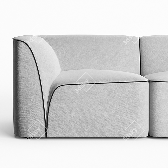 Organic Comfort: Flora 2-Seater Sofa 3D model image 6