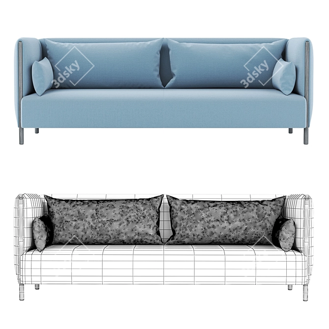 Modern ColourForm Two-Seater Sofa 3D model image 3