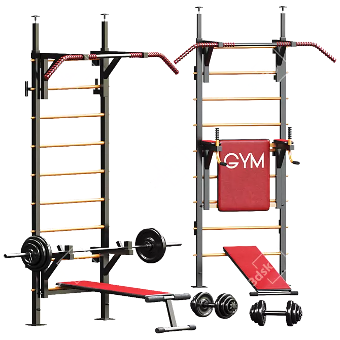 Sport Swedish Wall: Versatile Fitness Equipment 3D model image 1