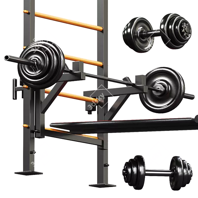 Sport Swedish Wall: Versatile Fitness Equipment 3D model image 4