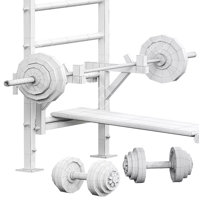 Sport Swedish Wall: Versatile Fitness Equipment 3D model image 6