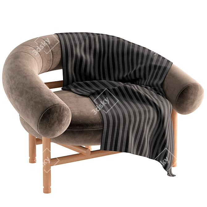 Elegant Loop Lounge Chair 3D model image 1