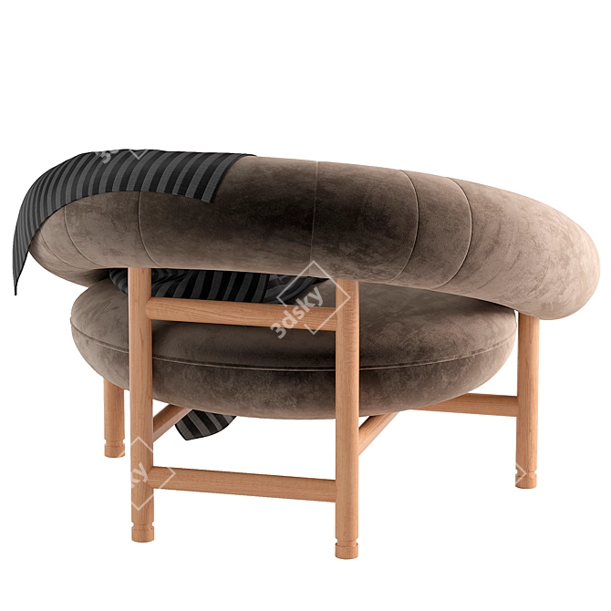 Elegant Loop Lounge Chair 3D model image 3