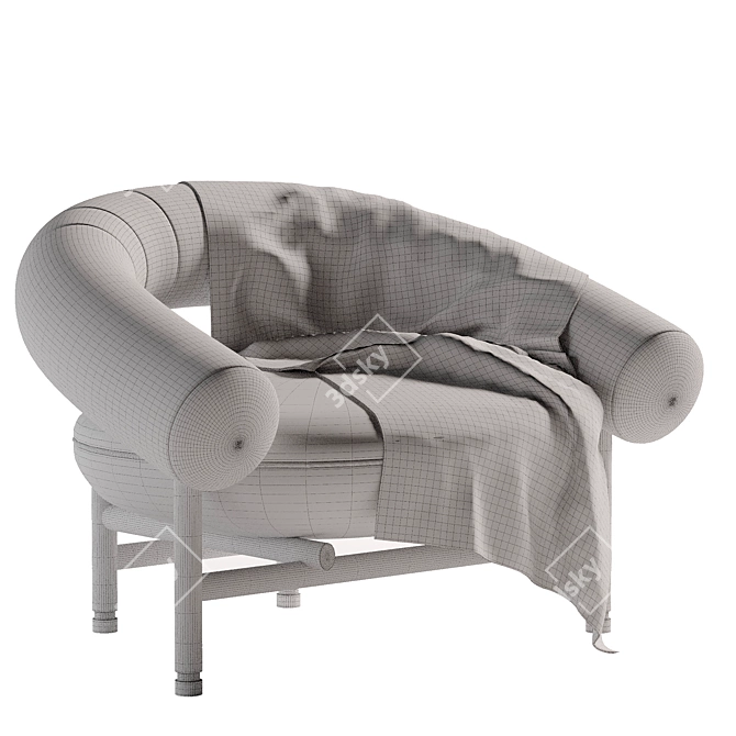 Elegant Loop Lounge Chair 3D model image 4