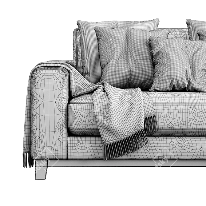 Frankfurt 3 Seater Lounge Sofa: Modern & Stylish 3D model image 4