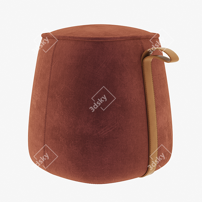 Elegant Mullerton Stool: Fabric and Leather 3D model image 1