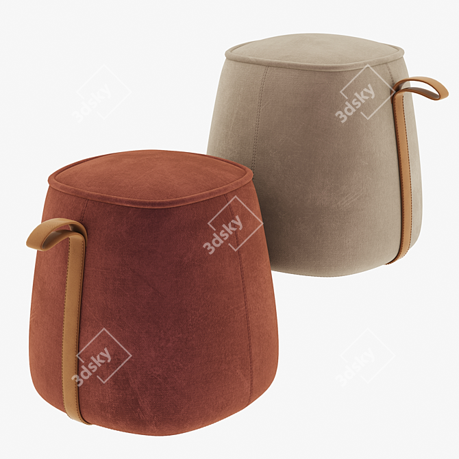 Elegant Mullerton Stool: Fabric and Leather 3D model image 3