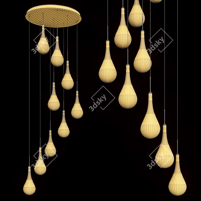 Contemporary Square Pendant Light 3D model image 2