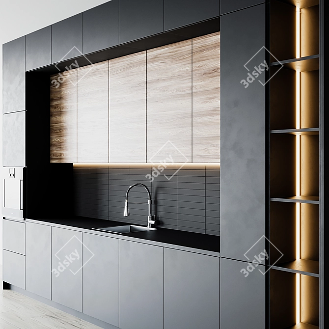 Italian Style Kitchen Set 3D model image 2