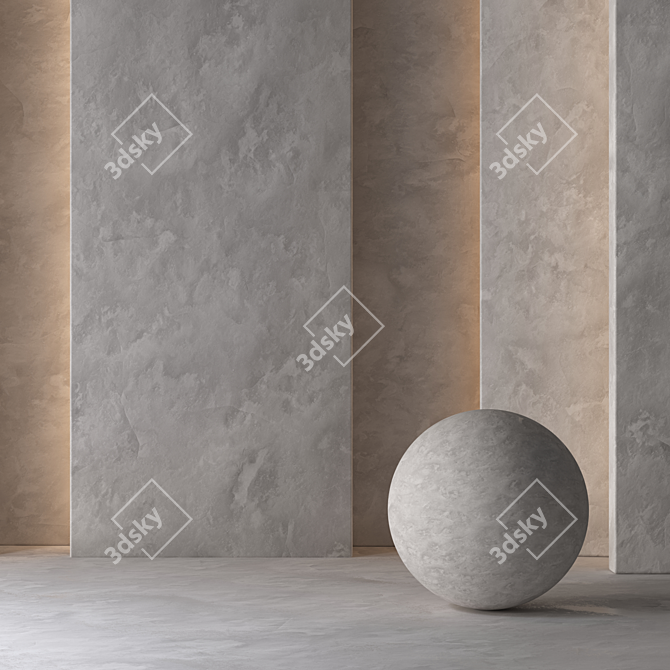 Seamless Lime Plaster: High-resolution 6K+ Texture 3D model image 3