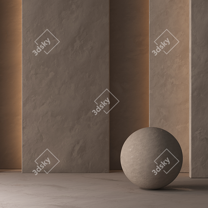 Seamless Lime Plaster: High-resolution 6K+ Texture 3D model image 5